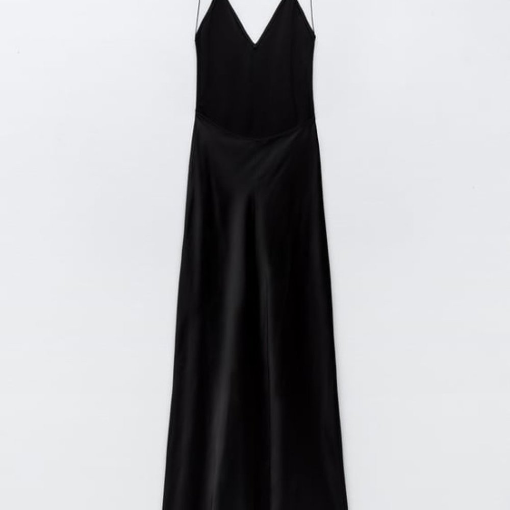 ZARA LONG SATIN DRESS - Picture 3 of 6